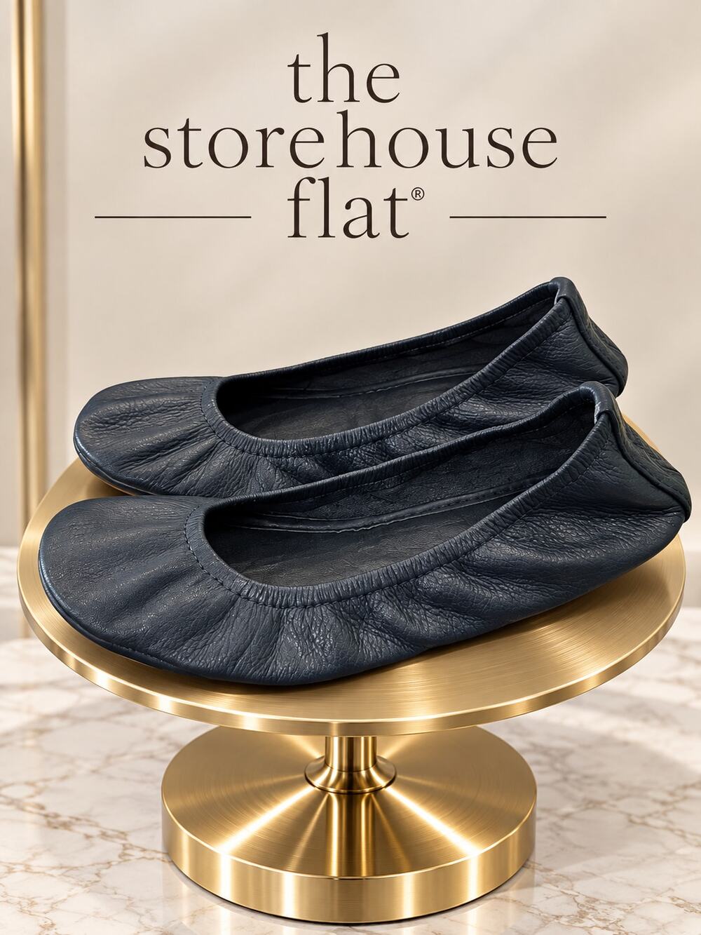 The Storehouse Flats Navy Blue Classics Leather Foldable Ballet Flats Size 6